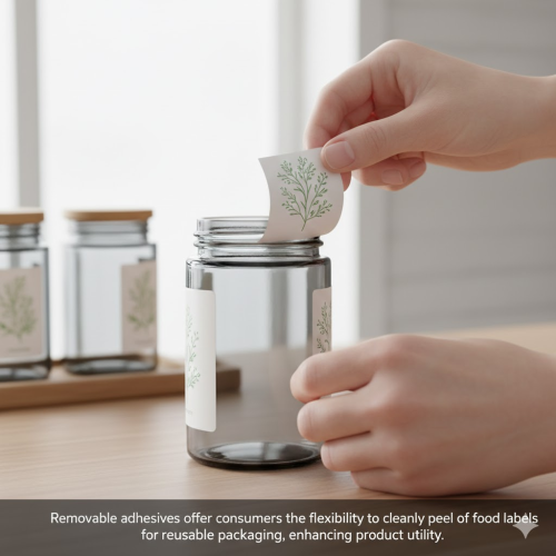 Hand cleanly peeling off a label.