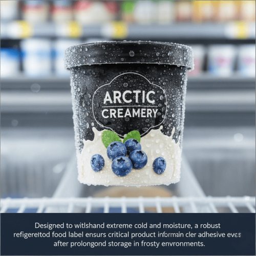 Robust refrigerated ice cream label.