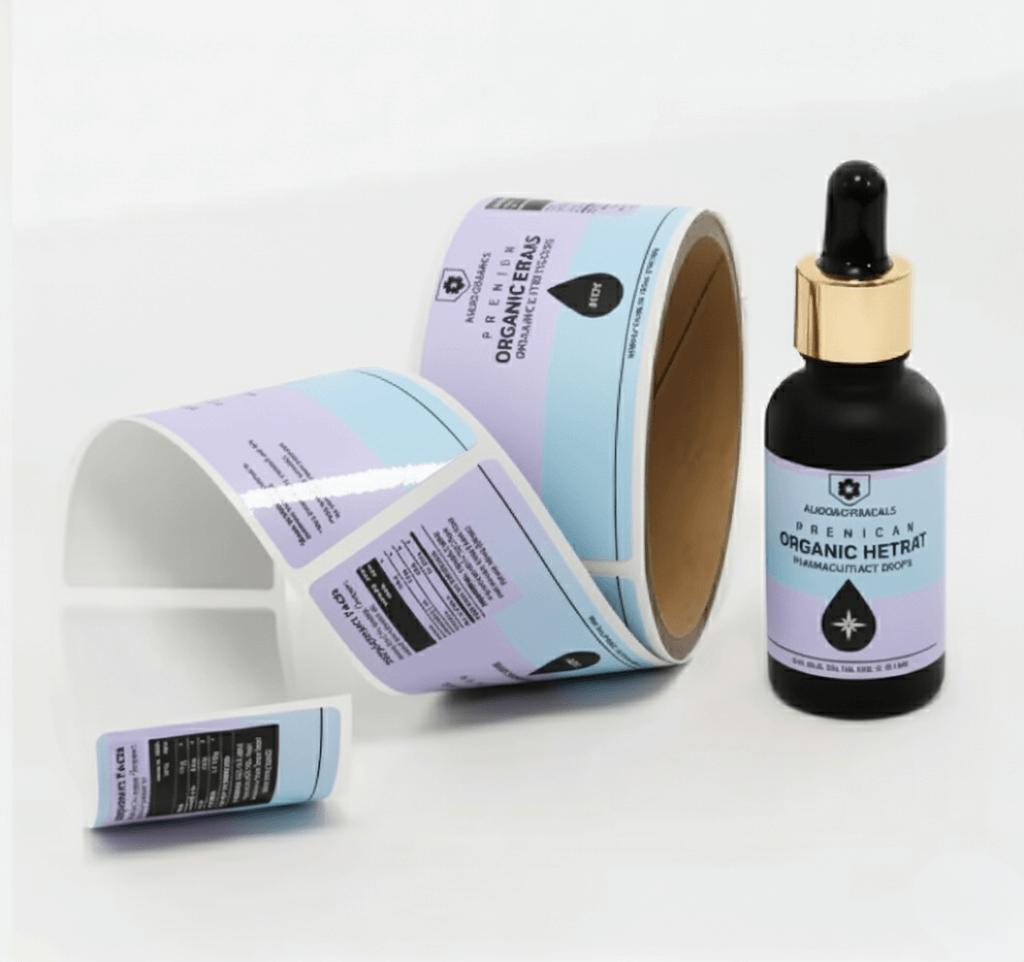 Custom PET cosmetic bottle labels for skincare and beauty packaging
