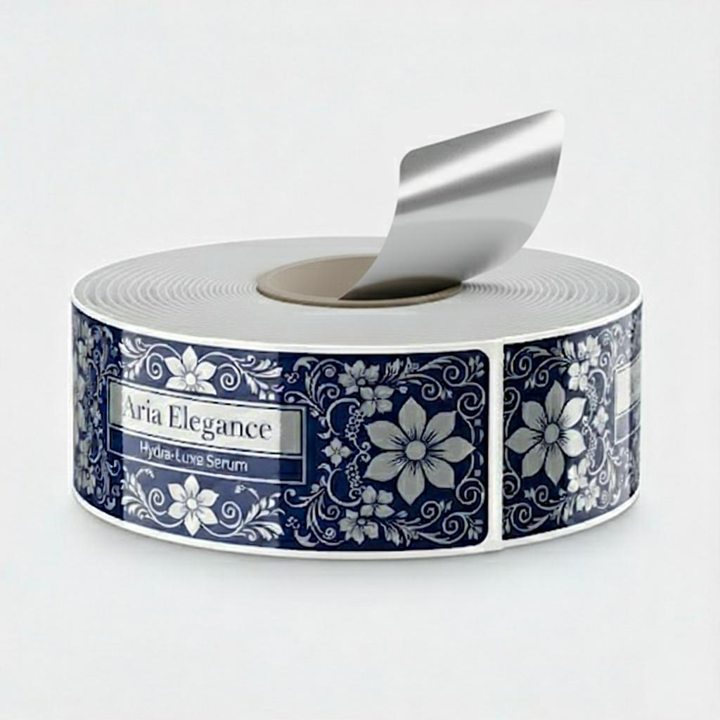 Silver PP label sticker on roll