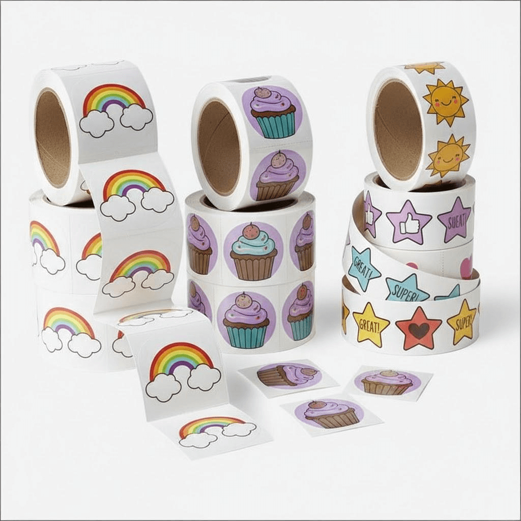 Wholesale printed sticker rolls supplier.