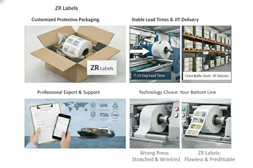 Secure export packaging for labels