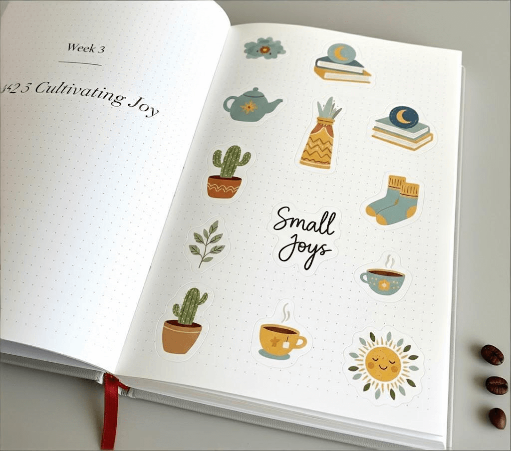 Aesthetic matte journal sticker labels.