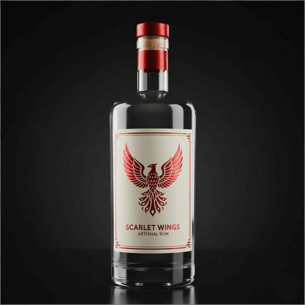 Scarlet Wings Rum Red Hot Stamping Label