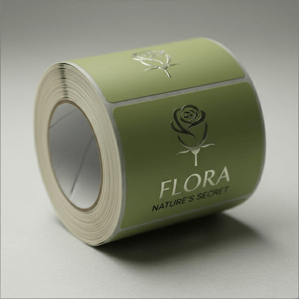Spot UV Art Paper Labels for Cosmetics with Rose Design
